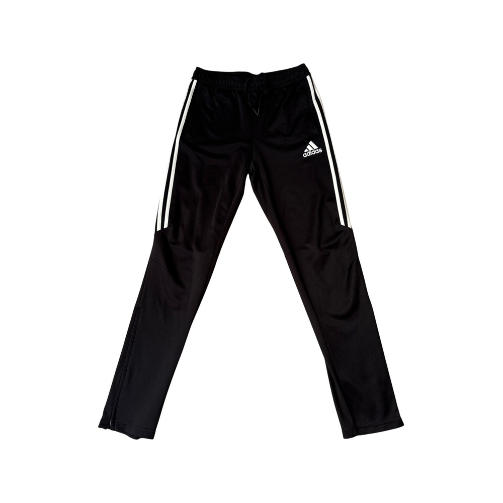 Adidas Track Pants Boys Black 3-Stripe Athletic Joggers SIZE XL 15-16Y
